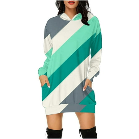 

Red Dress Casual Dresses for Women Corset Dress Womens Dresses Fashion Women Pullover with Pocket Hooded Long Sleeve Print Loose Fit Dress on Clearance Women s Dresses Dressy Casual Green XL