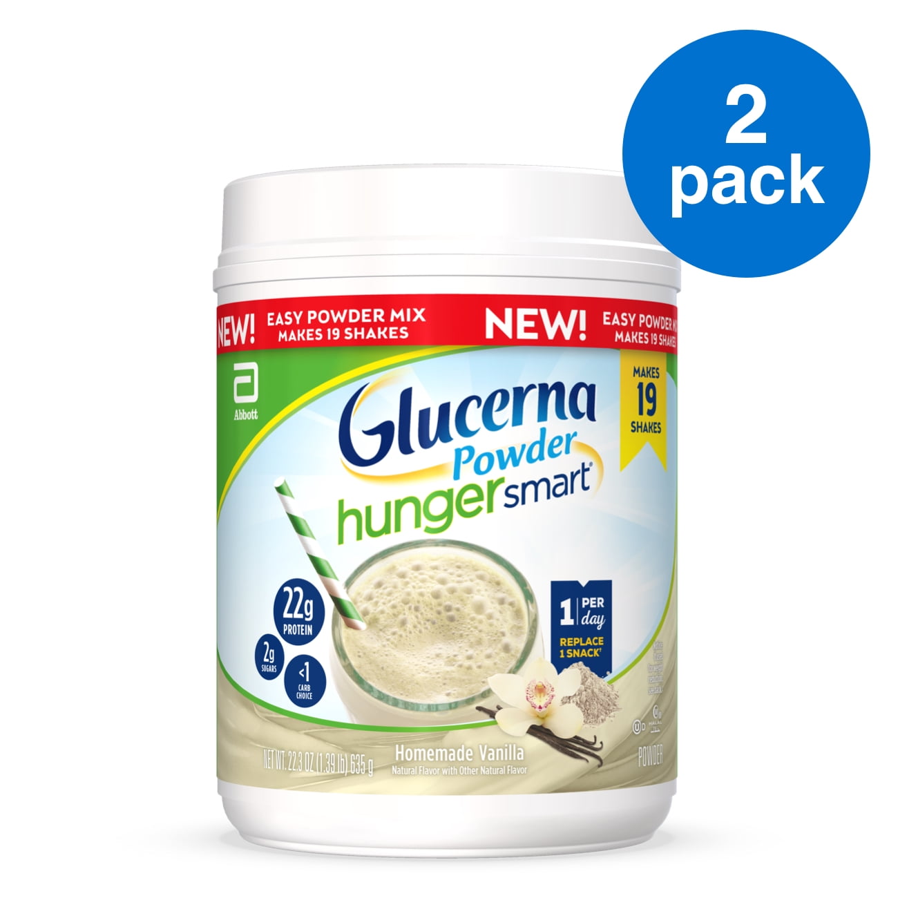 Glucerna Hunger Smart Powder, with 22g of Protein and 2g Sugars, Gluten