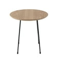 thumbnail image 5 of LeisureMod Rossmore Mid Century Round Side Table With Black Powder Coated Steel Frame, MDF Wood with Ash Veneer Top End Circular Modern Accent Table for Living Room and Bedroom (Natural Wood), 5 of 8