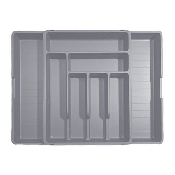 Organizador de cajones de cocina expandible para cuchillos y tenedores, bandeja de almacenamiento de cubiertos con divisores compartimentados, organizador de utensilios ajustable para cucharas y