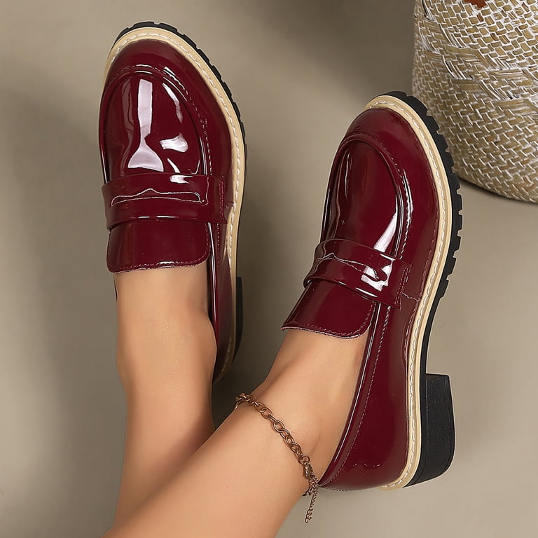 Viluyesy Womens Patent Leather Loafers, Comfortable Slip-On  display picture 3