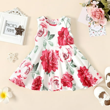 

PatPat Allover Floral Print Flowy Tank Dress for baby girl