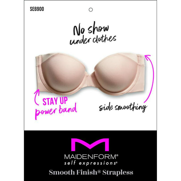 Maidenform Self Expressions Women's Side Smoothing Strapless Bra Se6900 -  Black 34a : Target