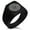 Black, variant on Stainless Steel Hecate Greek Goddess of Magic Needle Stripe Pattern Biker Style Polished Ring