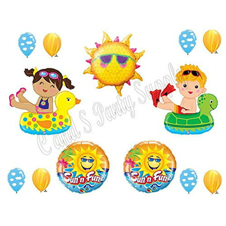  POOL  PARTY  Swimming Birthday Balloons Decoration Supplies  