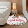 thumbnail image 2 of Summer Pink Round Area&nbsp;Rug 6ft Flamingos Watercolor Animal Flowers Non-Slip&nbsp;Washable Circle Rugs Soft Felt Indoor Floor Mat for Bedroom Kitchen Living Room Bathroom, 2 of 9