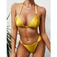 thumbnail image 2 of BONIXOOM Two Piece Swimsuit For Women Underwire Elastic Solid Bikinis Bikini Summer Swimwears on Clearance Yellow Size 6, 2 of 5