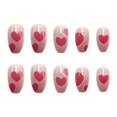 thumbnail image 4 of Prensa sobre uñas, uñas postizas largas, cubierta completa, puntas de uñas postizas rosas, diseño de estilo de amor, uñas para mujeres y niñas, 24 Uds., 4 of 4