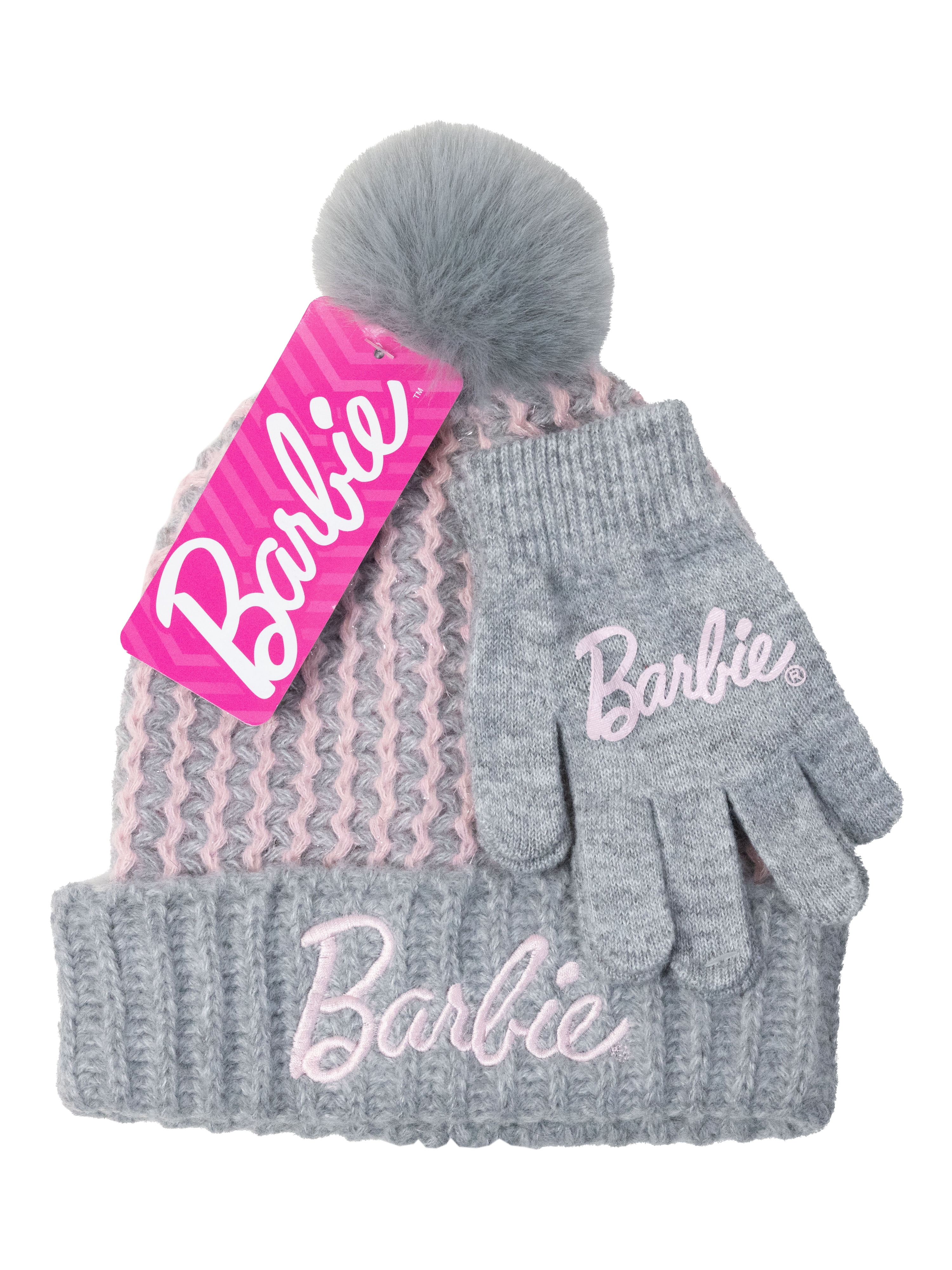 Barbie Beanie Girl's Hat and Glove Set