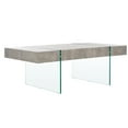 thumbnail image 4 of SAFAVIEH Jacob Contemporary Wood Coffee Table, Light Concrete/Clear Glass, 4 of 10