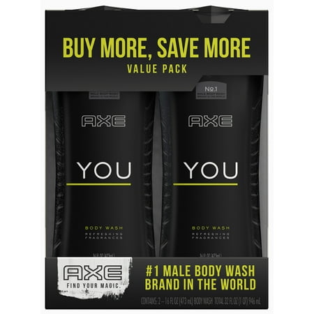 AXE YOU Body Wash for Men, 16 oz, Twin Pack (Axe Best Of Summer)