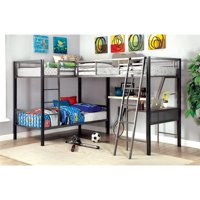 Furniture of America Dax Triple Twin Metal Bunk Bed in Gray and Silver