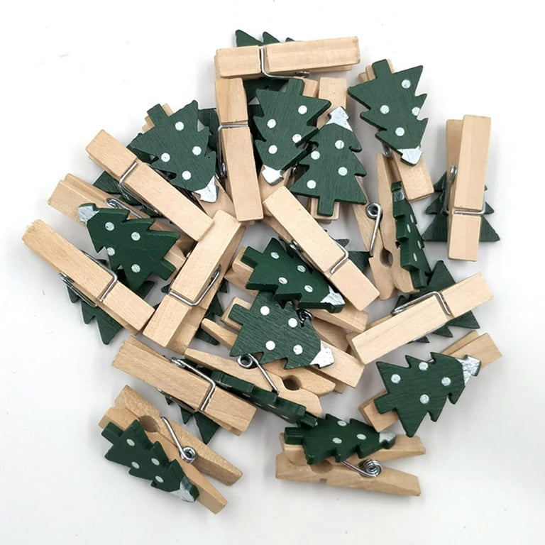 Christmas Tree Clips 12 Pcs Tiny Clothes Pins Wooden Clothespins Christmas  Mini Clothespins Christmas Clip Wooden For Photo - AliExpress