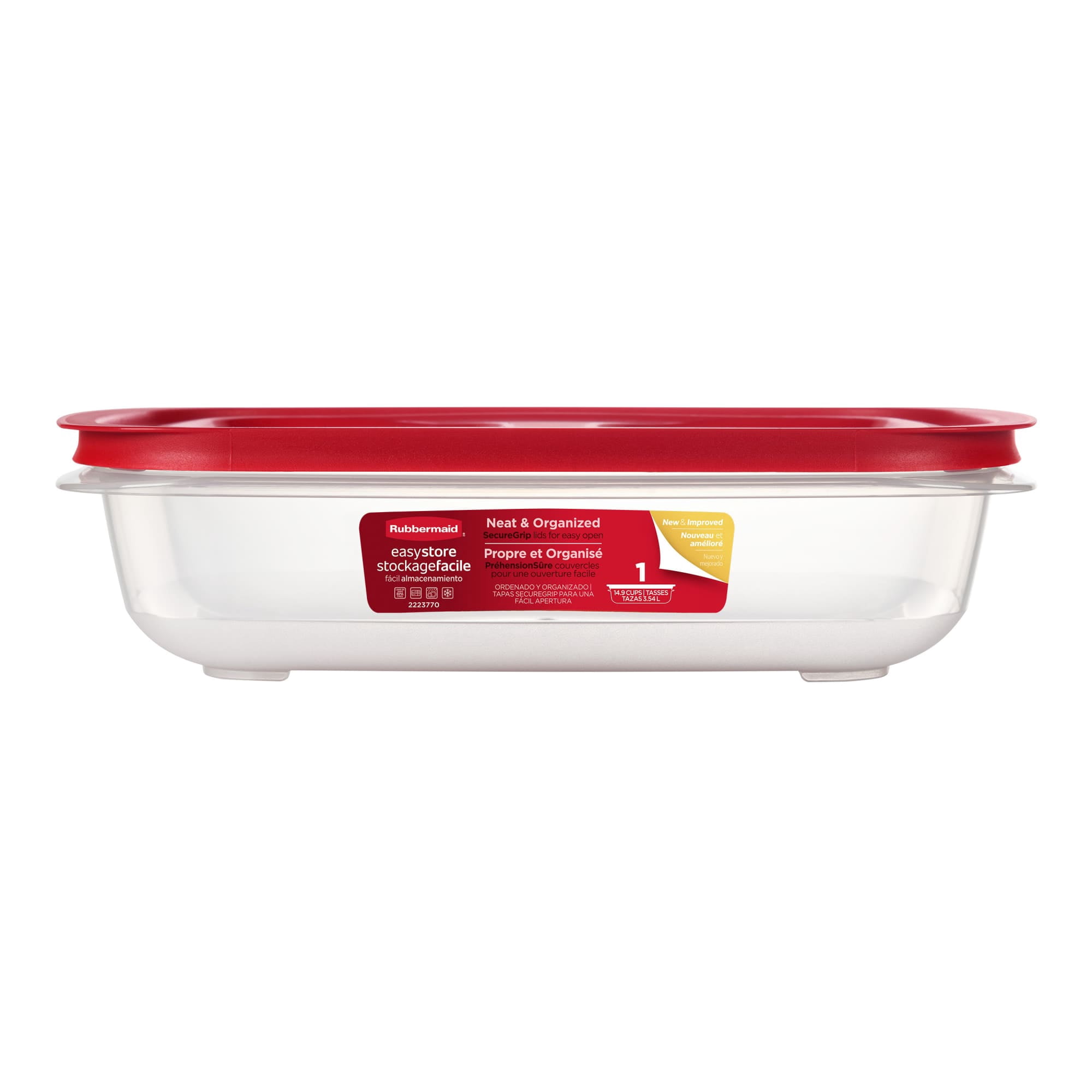 Rubbermaid 14.99-Cup EasyStore Rectangle Container, Food Storage Container, Food Storage Container with Lids