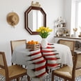 thumbnail image 3 of Baseball Table Cloth Waterproof Tablecloths, Red White Texture Sports Ball Minimalist Tablecloth Dining Table Cover for Kitchen Party Tabletop Outdoor, Square Tablecloth 60x60 Inch, 3 of 9