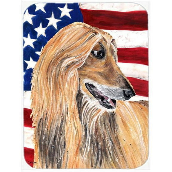Carolines Treasures  Afghan Hound USA Patriotic American Flag Mouse Pad