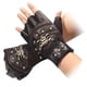 thumbnail image 1 of 1 par de guantes de esqueleto pirata con remaches de cuero artificial, guantes punk de medio dedo, guantes para hombre para andar en motocicleta y deportes al aire libre, 1 of 5