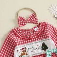 thumbnail image 6 of Cjfdfy Newborn Baby Girl Christmas Fall Outfit Reindeer Gingerbread Man Embroidery Puff Long Sleeve Bubble Romper And Headband Infant My First Christmas Fall Winter Clothes 0-18 Months, 6 of 9