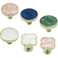 thumbnail image 4 of 6 Pcs Four-Leaf Drawer Pulls Knobs, Gold Dresser Cabinet Knobs Pulls for Kitchen Cabinet Cupboard Door Furniture Decorative, Pink, 4 of 9