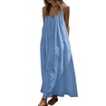 thumbnail image 5 of XuJwPNcy Sundresses for Women Breathable Sleeveless Backless Cami Dress V Neck Loose Fit Long Dress Beach Travel Clothes, 5 of 7