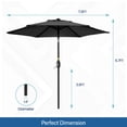 thumbnail image 3 of 7.5' Outdoor Market Umbrella, UV-Resistant with Crank & Tilt for Patio Backyard (Base Not Included), 3 of 10