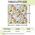 thumbnail image 2 of Baseball Football Pattern Square Fitted Tablecloth with Elastic Edge,Square Table Cover,Washable Elastic Table Cover for Home Kitchen Party Decor 34"x34", 2 of 6