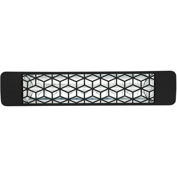 Eurofase Heating - 2500 Watt Single Element 39 Inch Electric Patio Heater-480 Voltage-Black Finish-No Fascia Decorative Fascia