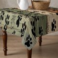 thumbnail image 4 of Grey Green Dog Paws Table Cloth Waterproof Tablecloths, Farmhouse Vintage Modern Brown Wood Tablecloth Dining Table Cover for Kitchen Party Tabletop Outdoor, Square Tablecloth 60x60 Inch, 4 of 9