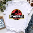 thumbnail image 2 of Camiseta con estampado gráfico "Enseñar es un paseo por el parque" para mujer, divertida camiseta de dinosaurio jurásico, camiseta para mujer con mensaje "Vida/espíritu docente", 2 of 5