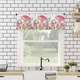 thumbnail image 4 of Mushroom Curtain Valance for Windows/Kitchen/Living Room/Bedroom, Pink Butterfly Rustic Botanical Leaf Rod Pocket Window Treatment Short Drape Topper Small Tier Cafe Curtains Panel 54X18, 4 of 8