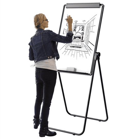 Whiteboard Stand - Topeakmart Adjustable U-Stand Whiteboard Magnetic Double Sided 360 Degrees Rotating White Board w/1 Eraser & 12 Magnets