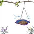 thumbnail image 2 of Baño para Pájaros Colgante Comedero para Pájaros Pequeño Comedero de Metal Bandeja para Flores Bandeja para Comedero para Pájaros para Decoración de Jardín Marrón Dorado, 2 of 5