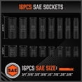 thumbnail image 4 of Juego de enchufes HORUSDY 3/8 Drive Impact de 50 piezas SAE (8-19 mm), 4 of 9