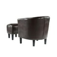 thumbnail image 6 of Pemberly Row Contemporary Faux Leather Accent Chair with Ottoman in Espresso, 6 of 10