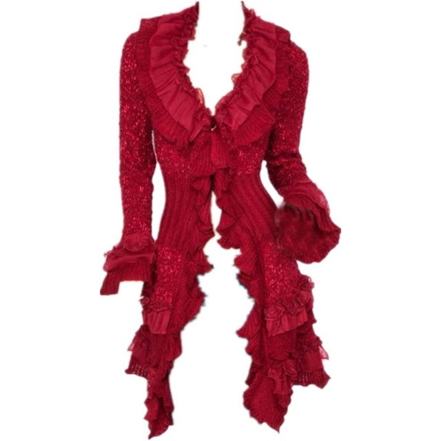 Cardigan Crochet Boho Victorien pour Femmes, Chandail Ouvert Gothique Steampunk