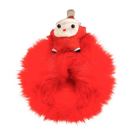 Cute Red Peluche Père Noël/chapeau de Père Noël/chaussettes Cadeau/élastique Cheveux Cerf, Chouchous en Velours Porte-Queue de Cheval Bande Élastique