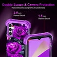 thumbnail image 4 of Casetego for Samsung Galaxy A16 5G Case,Glow in The Dark Three Layer Heavy Duty Shockproof Protection Hard Plastic Bumper+Soft Silicone Protective Case,Purple Rose, 4 of 8
