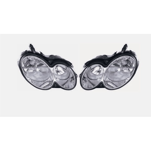 For 2002-2006 Mercedes Benz C Class CLK Headlight Halogen Set Pair