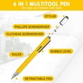 thumbnail image 2 of s 2pcs Multitool Pen Tools Cool Gadgets for Men - Stylus, Ruler, Level, Screwdriver - Stocking Stuffers Christmas Gifts for Men - Birthday Gifts for Dad Boyfriend Husband Him Friend Handyman - Yellow, 2 of 6