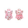 thumbnail image 2 of Miaouyo Infant Baby Girls Halloween Romper 0 3 6 12 18 Months Pumpkin Print Fly Sleeves Square Neck Jumpsuits and Cute Headband, 2 of 9