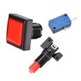 thumbnail image 3 of Juego de botón pulsador 44x44 cuadrado interruptor iluminado LED de 12V con microinterruptor para arcade de video rojo 2 piezas, 3 of 5