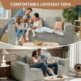 thumbnail image 3 of Hawsaiy 75" Pet-Friendly Cat-Scratch Fabric Loveseat Sofa with Wide Armrests & Removable Pillows, No Assembly Foam Couch, Vacuum Packed, High-Density Support, Gray, 3 of 9