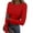 Red, variant on Clearance Sale! Rigardu Women's Spring and Summer Pure Color Stripes High Elastic Long Sleeved Undershirt Top Black L