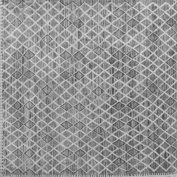 Ahgly Company Indoor Square Abstract Gray Modern Area Rugs, 7' Square