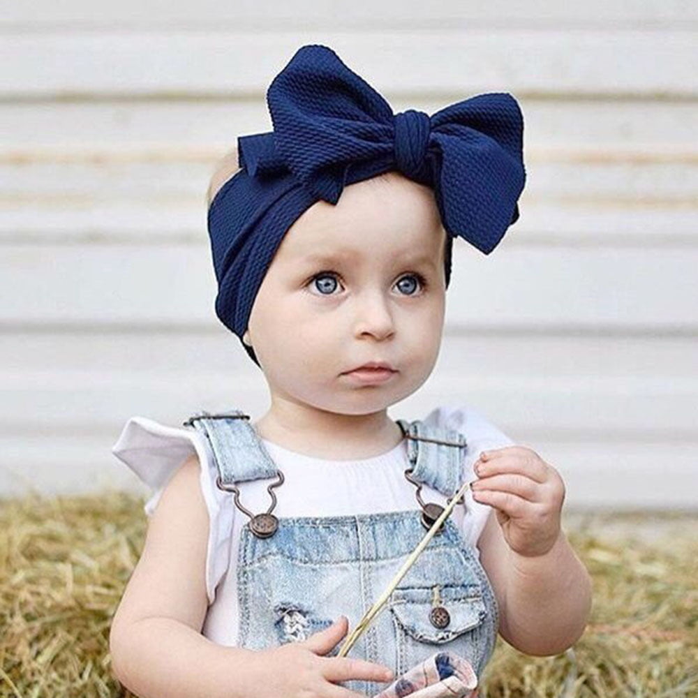 Baby Cotton Big Bow Tie Head Wrap Turban Top Knot Headband Newborn Girl 
