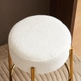 thumbnail image 6 of 24" Modern Round Bar Stools Set of 2,Contemporary Upholstered Barstools with Golden Legs,Counter Height Bar Stools for Kitchens, Coffee Shops and Bar Stores,Beige, 6 of 7