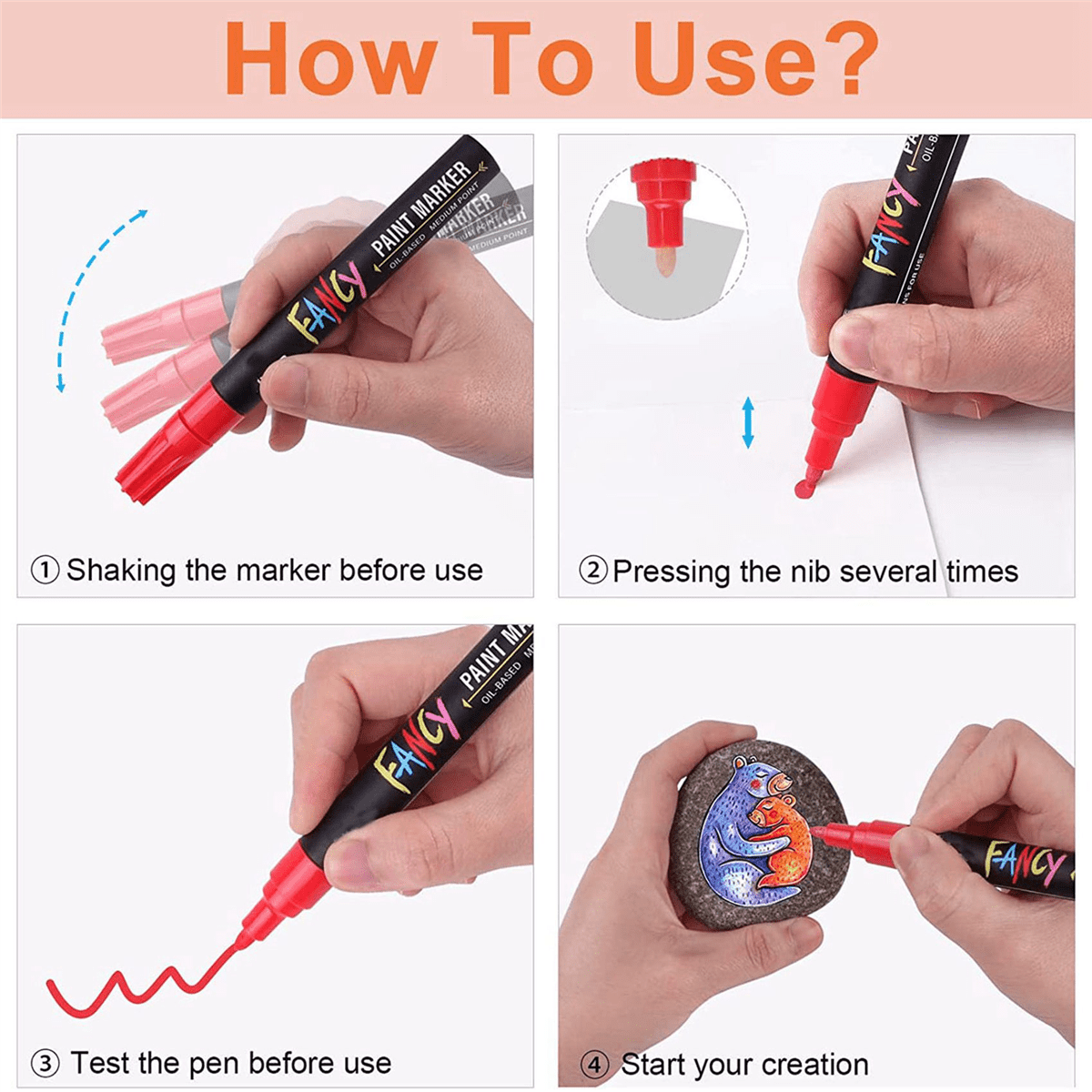 2X Paint Pens Paint Markers, 20 Colors Oil-Based Waterproof Paint Marker Pen Set, Never Fade Quick Dry and Permanent
