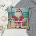 thumbnail image 2 of RUIYC Xmas Holiday Santa&nbsp;Claus Throw Pillow Covers Winter Ocean Beach Flamingo Crab Coconut Tree Pillowcases Home Sofa Bed Decor Cushion Cover, 2 of 5