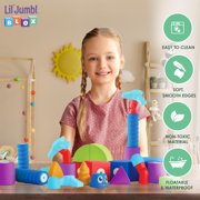 Lil' Jumbl Blox Magnetic Building Blocks Play Set - 35 Pieces Waterproof Toddler Toys 3-6