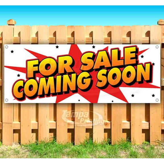 For Sale Coming Soon Star 13 oz Vinyl Banner With Metal Grommets